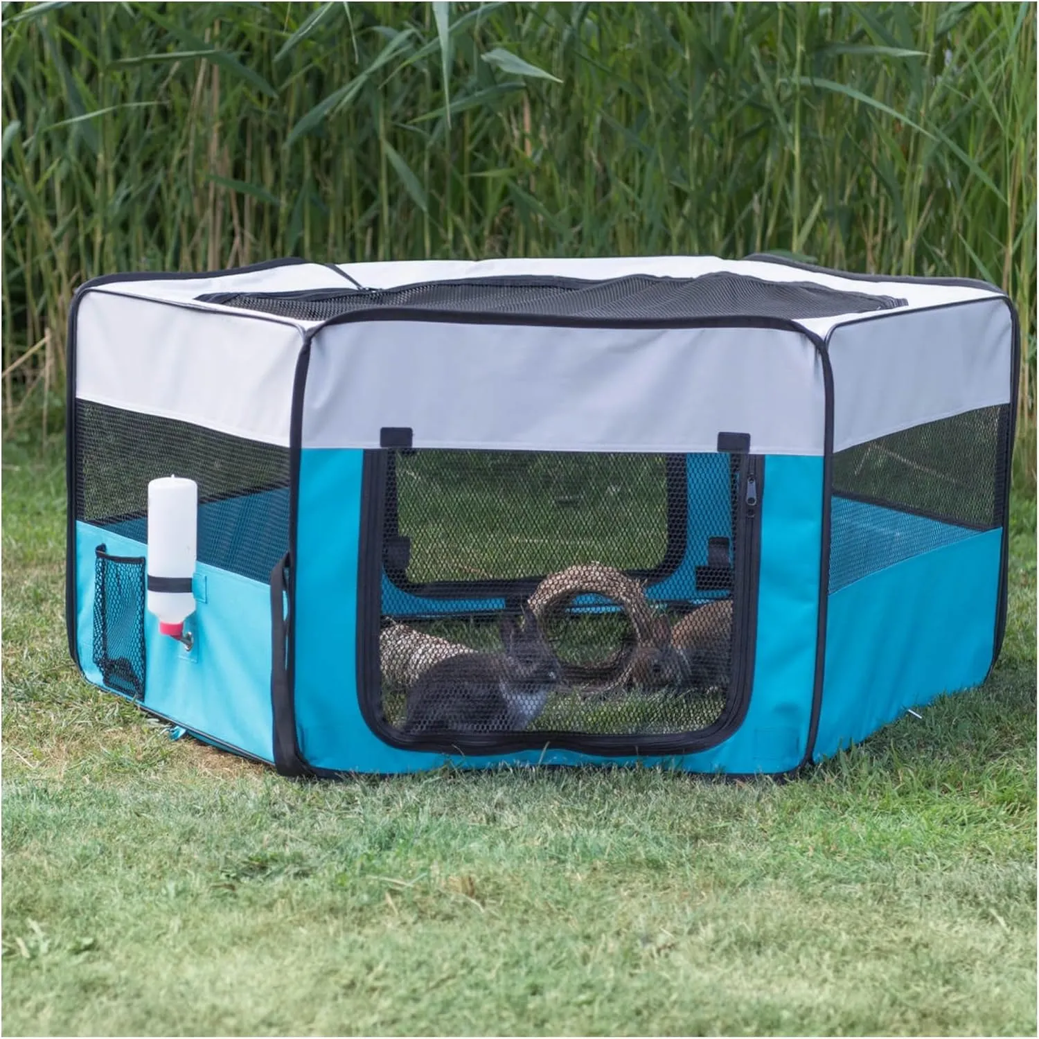 TRIXIE Soft Sided Mobile Playpen for Small Animals, Foldable and Portable, Ideal for Dogs, Rabbits, Cats, Large
