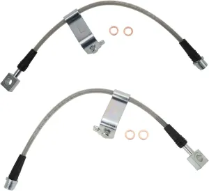TRQ Front Performance Brake Hose Set Compatible with 2004-2012 Chevrolet Malibu 2005-2010 Pontiac G6 2007-2009 Saturn Aura