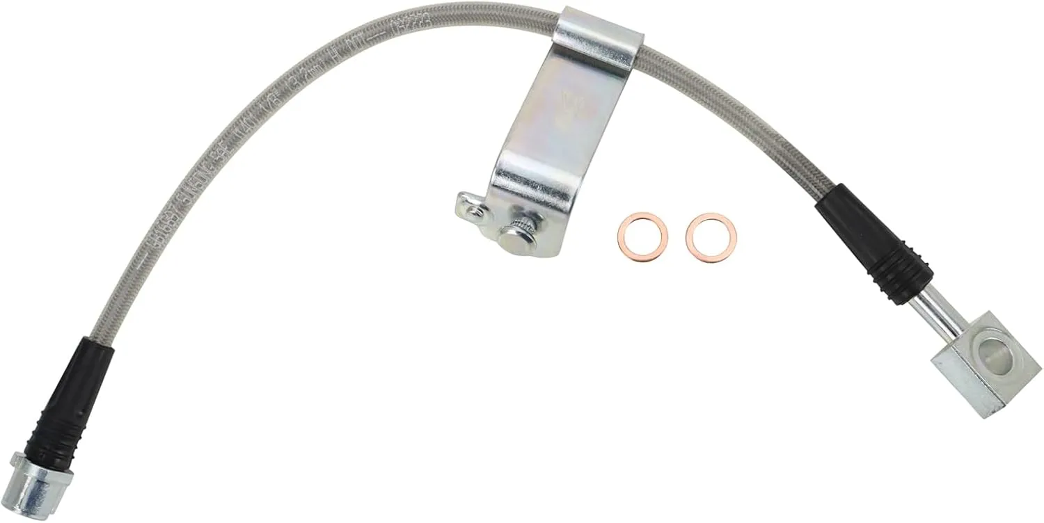 TRQ Front Performance Brake Hose Set Compatible with 2004-2012 Chevrolet Malibu 2005-2010 Pontiac G6 2007-2009 Saturn Aura