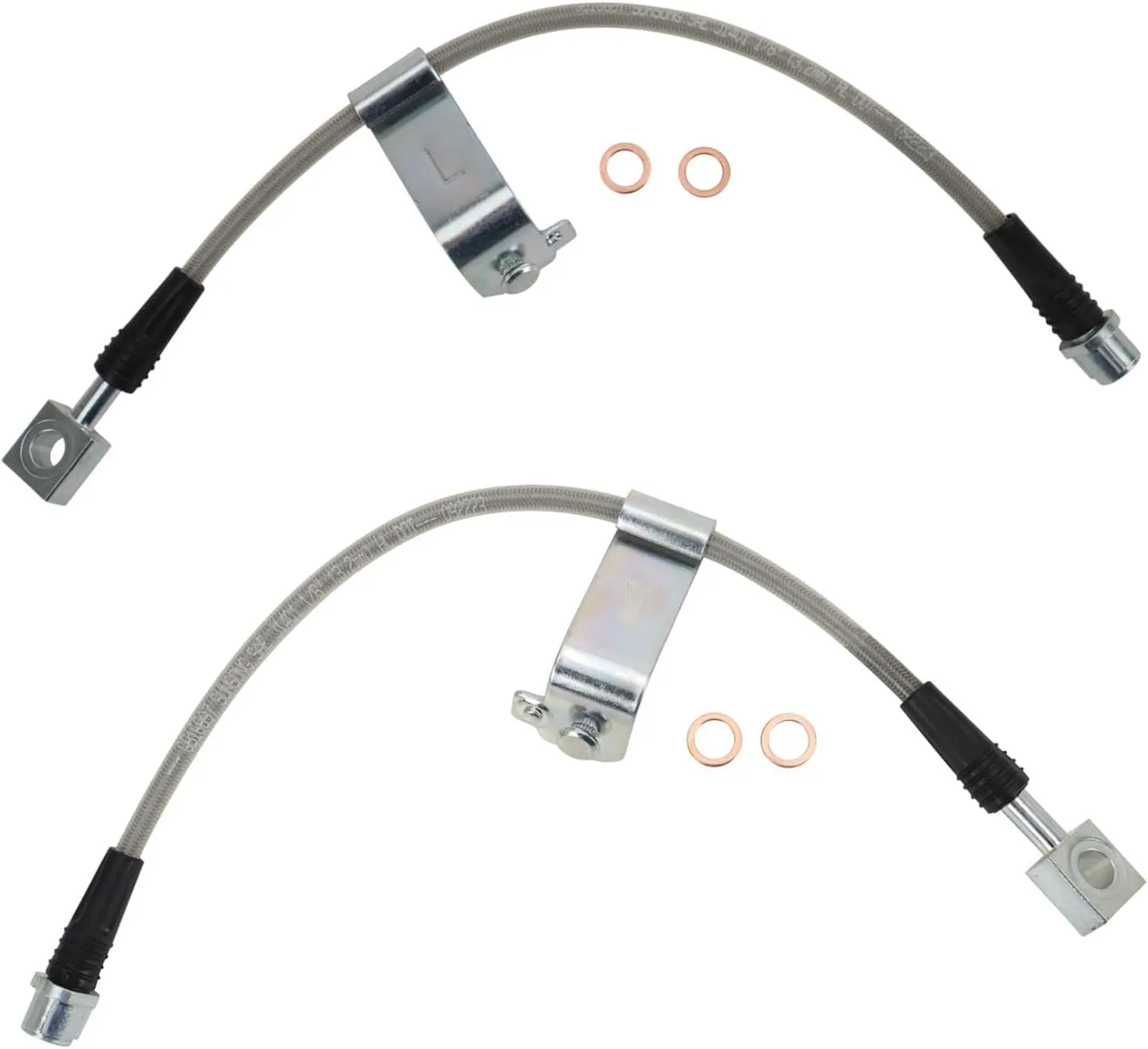 TRQ Front Performance Brake Hose Set Compatible with 2004-2012 Chevrolet Malibu 2005-2010 Pontiac G6 2007-2009 Saturn Aura