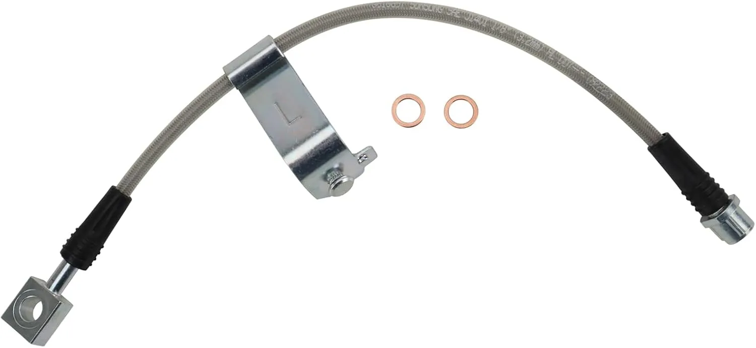 TRQ Front Performance Brake Hose Set Compatible with 2004-2012 Chevrolet Malibu 2005-2010 Pontiac G6 2007-2009 Saturn Aura