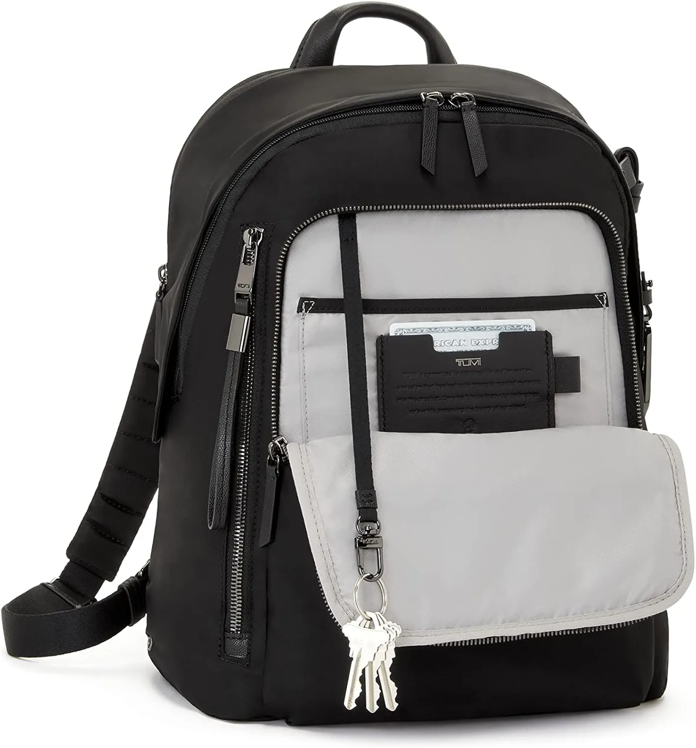 TUMI - Voyageur Halsey Backpack - Travel Backpack - For Business, Fashion, Commute - Holds Up to 14" Screens - Black & Gunmetal