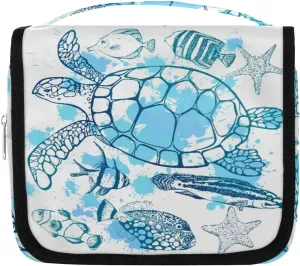 Turtle Hanging Travel Toiletry Bag for Kids, Women Cosmetic Organizer Makeup Bag Pouch Men Shaving Dopp Kit Shower Bag With Sturdy Hook