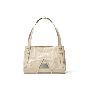 TWO WAY STRAP SQUARE BAG IN BEIGE