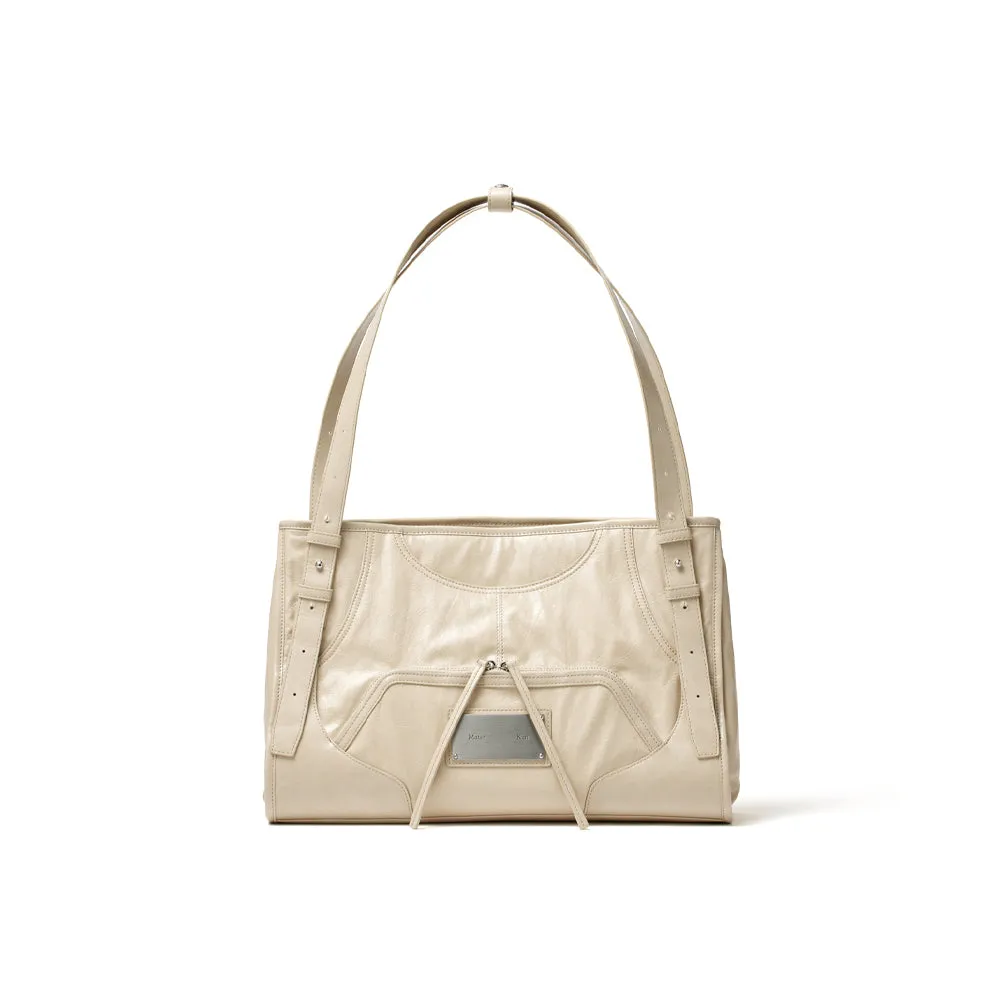 TWO WAY STRAP SQUARE BAG IN BEIGE
