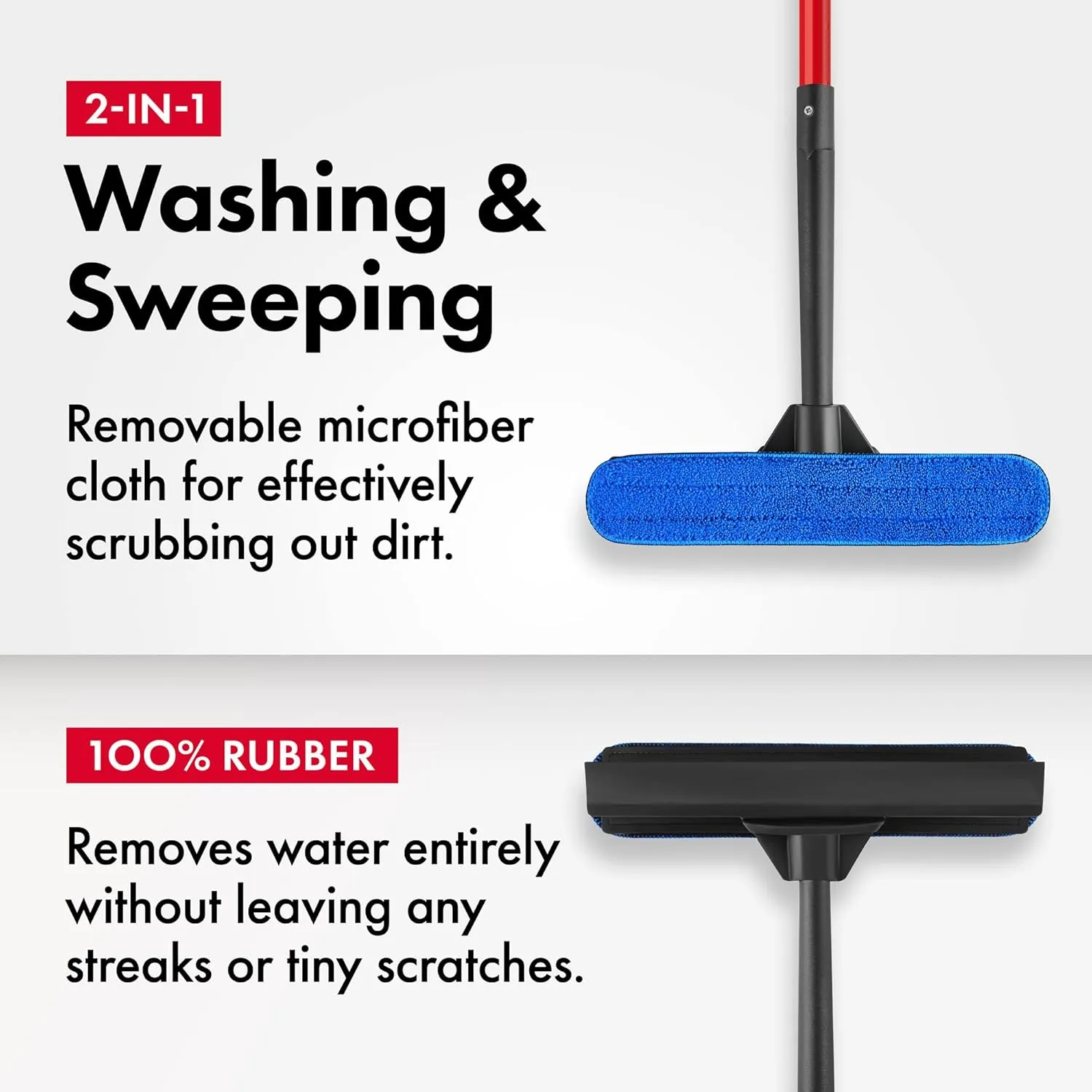 Tyroler Professional Window Squeegee for Home, 12"-80" Long Squeegee for Window Cleaning, 2-in-1 Window Cleaning Squeegee Kit, Indoor & Outdoor Window Cleaner Tool for High Windows & Glass