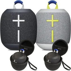 Ultimate Ears WONDERBOOM 4 Wireless Portable Waterproof Bluetooth Speaker, 2-Pack | Bigger, Bassy-er 360 Degree Sound, Outdoor Boost, Podcast Mode | with Signature Series Shockproof Case