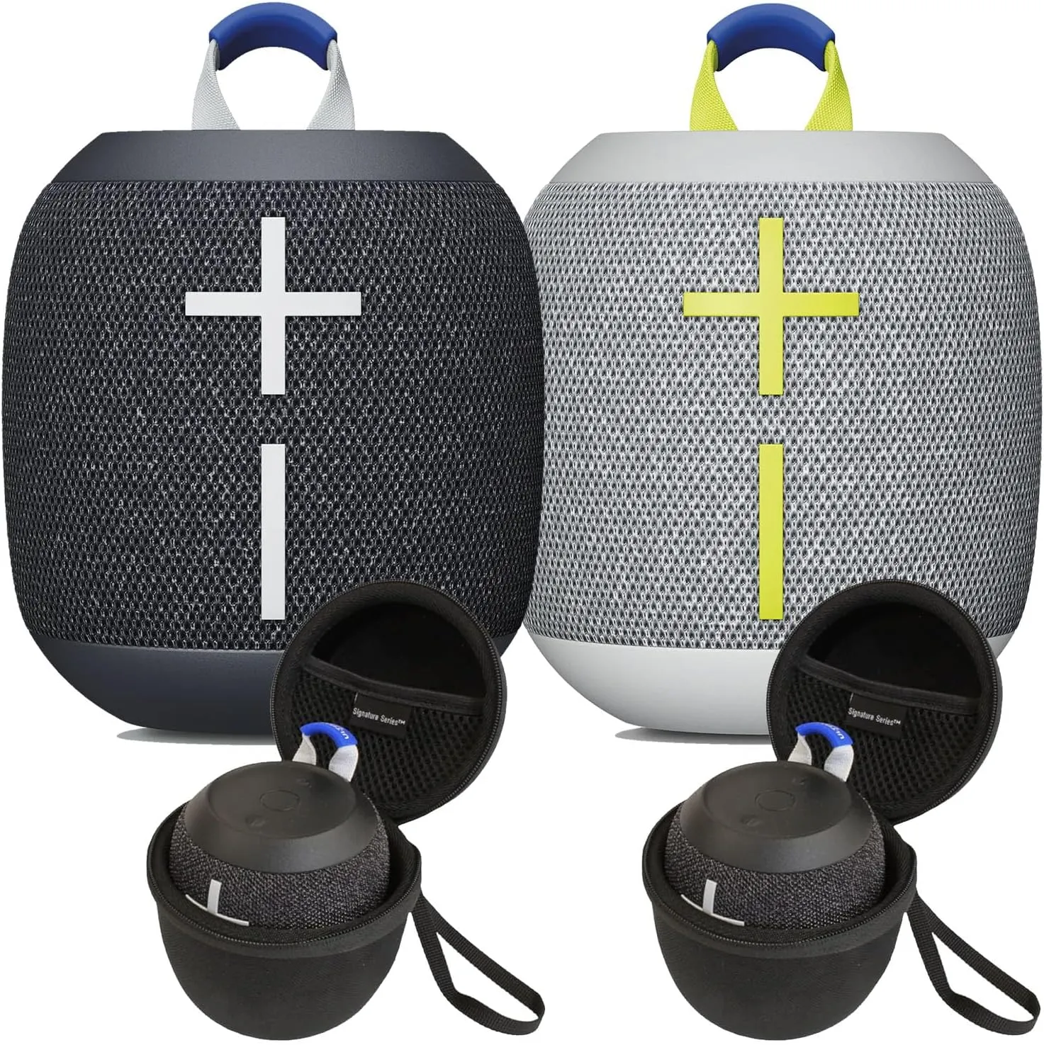 Ultimate Ears WONDERBOOM 4 Wireless Portable Waterproof Bluetooth Speaker, 2-Pack | Bigger, Bassy-er 360 Degree Sound, Outdoor Boost, Podcast Mode | with Signature Series Shockproof Case