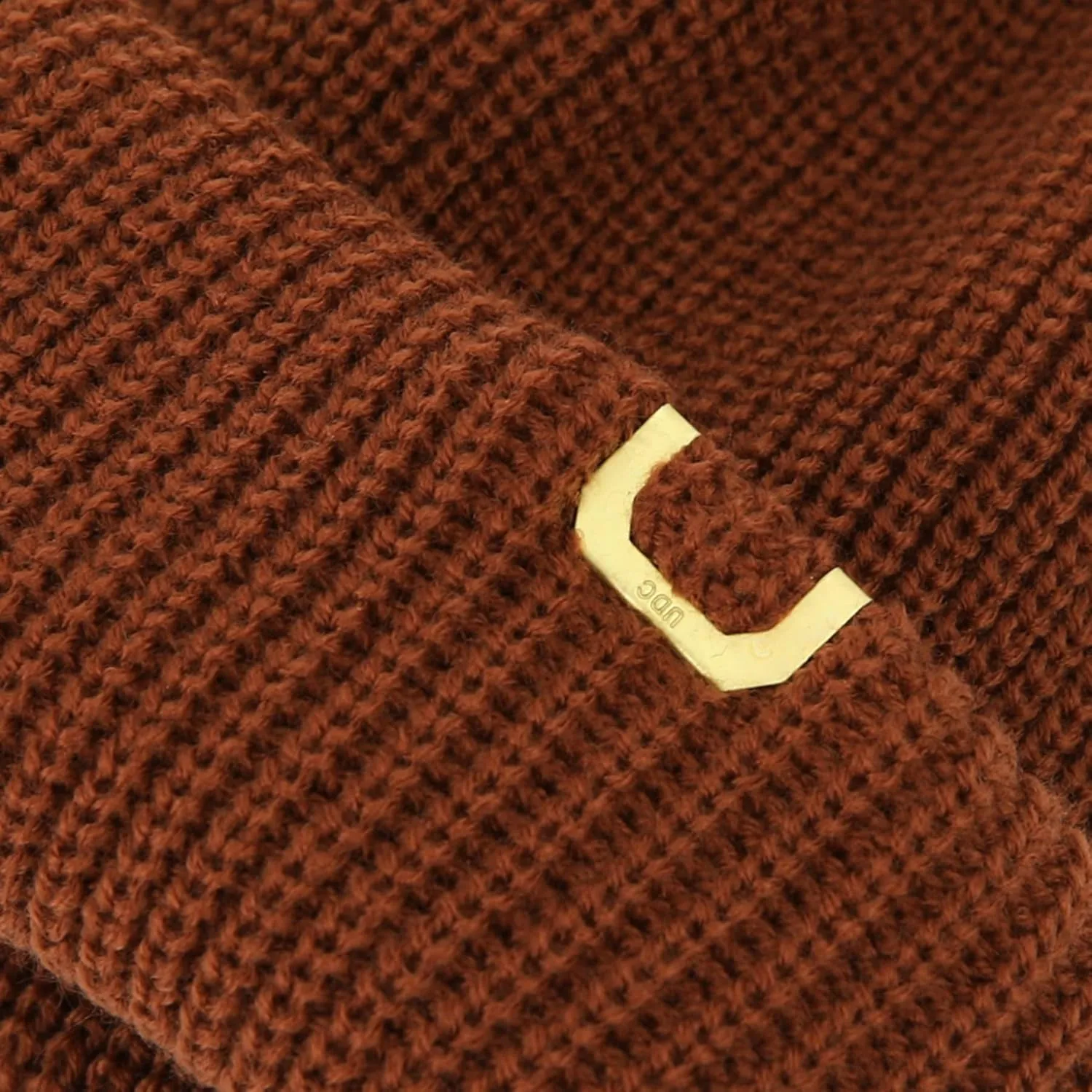 UNDERCONTROL Gold Brass Label Unisex Fall Winter Short Thick Cuffed Rollup Warm Beanie Korea Trawler Fisherman Knit Skull Hat