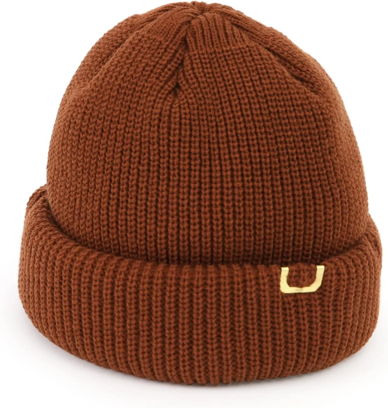 UNDERCONTROL Gold Brass Label Unisex Fall Winter Short Thick Cuffed Rollup Warm Beanie Korea Trawler Fisherman Knit Skull Hat