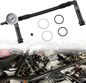 Universal AN6 Dual Feed Carb Fuel Line Double Pump for Holley 4150 Carburetor W/Silver Psi Gauge