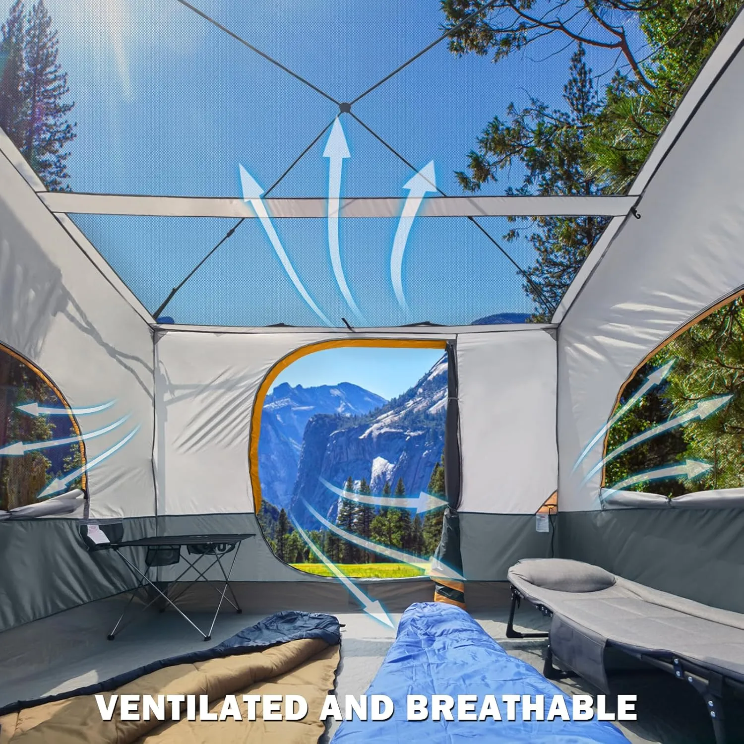 UNP Camping Cube | Canopy Inner Tent for 10' x 10' ft Pop Up Canopy Tent Fully Vented Roof Easy Set Up Enclosed Canopy(Canopy/SHELTER NOT Included) Gray