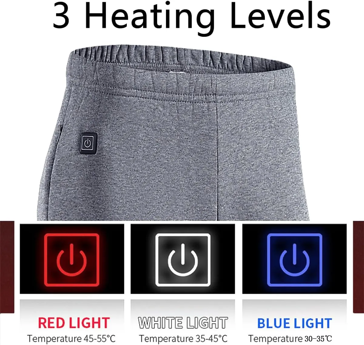 USB Heated Underwear Pant, 12 Heating Zone Thermal Heated Pant for Outdoor Skiing, Motorcycle (Without Power Bank)