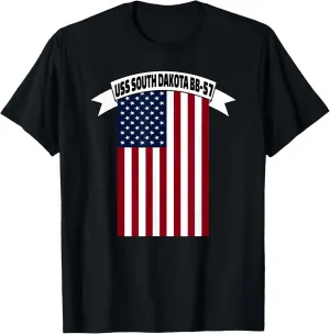 USS South Dakota BB-57 Battleship WW2 Warship Veterans Day T-Shirt