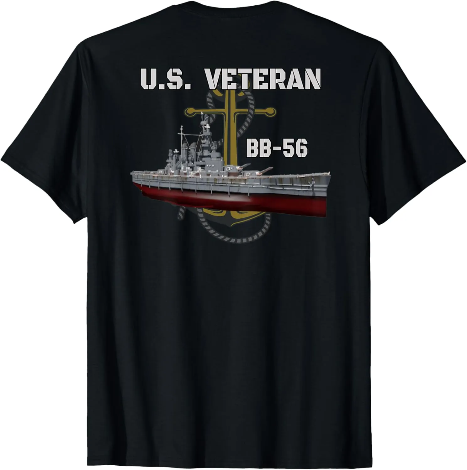 USS Washington BB-56 Battleship Veteran Warship Front&Back T-Shirt