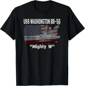 USS Washington BB-56 Battleship Veteran Warship Front&Back T-Shirt