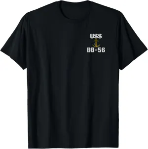 USS Washington BB-56 Battleship Veterans Warship Front&Back T-Shirt