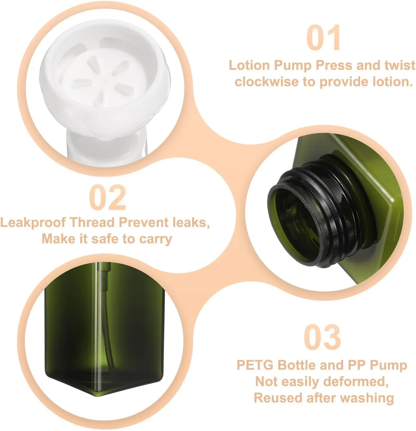 uxcell 2PCS Flower Empty Foam Pump Bottle, 450ml Travel Foam Soap Dispenser Empty Refillable Plastic Pump Bottle for Lash Shampoo, Hand Soap, Facial Lotion(8" Deep Green)