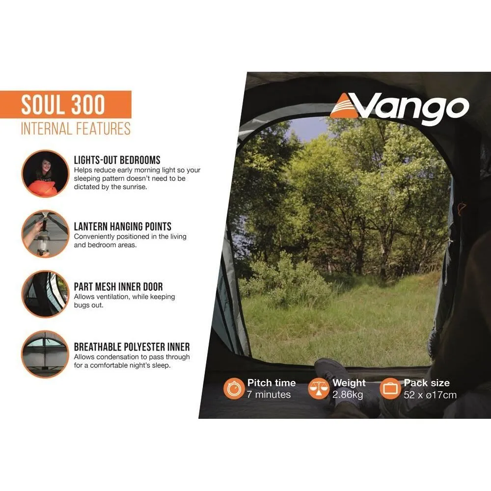 Vango Soul 300 Deep Blue 3 Person Tent