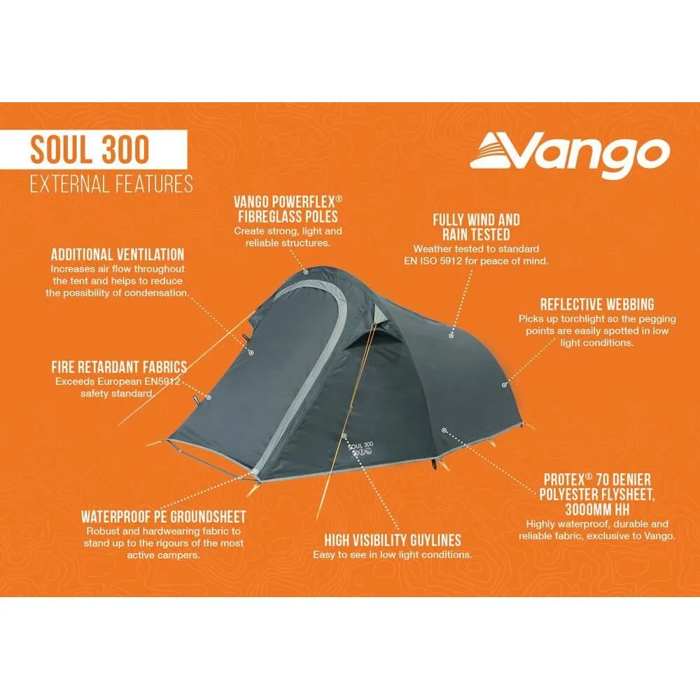 Vango Soul 300 Deep Blue 3 Person Tent