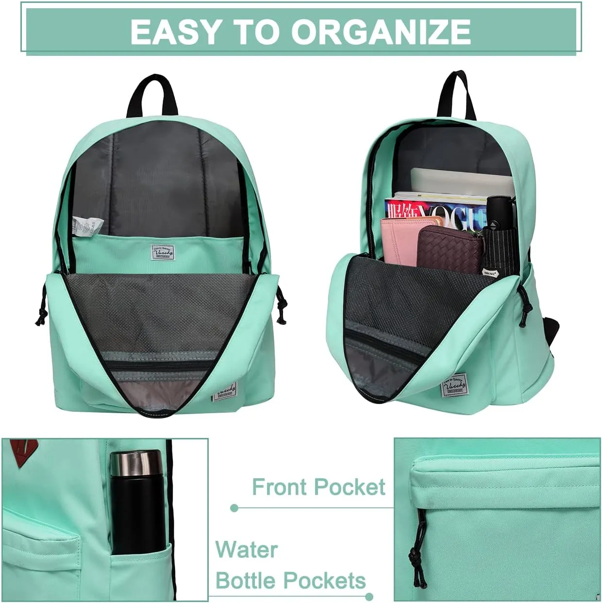 VASCHY Casual, Aqua, M
