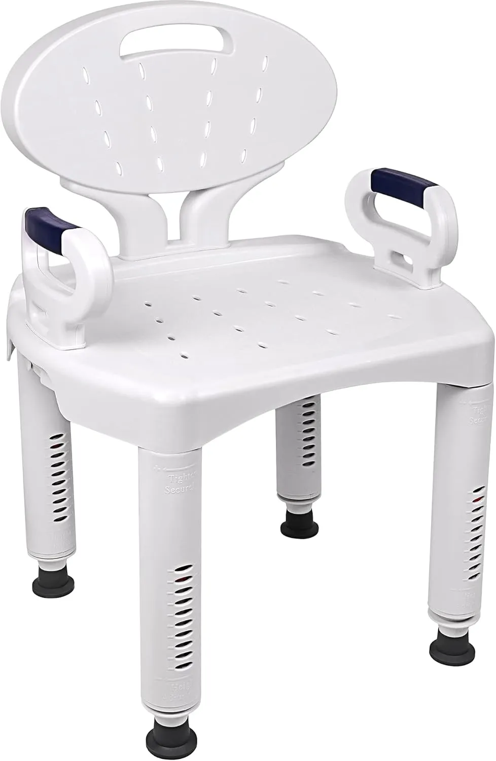 Vaunn FSA/HSA Eligible, Medical Shower Chair Bath Seat with Padded Arms, Removable Back and Adjustable Legs for Bathtub Safety (Wide Chair With Arms)