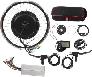 VBESTLIFE Front Wheel Electric Conversion Motor Kit, 20 Inch 48V 1500W Electric Front Drive Motor Wheel Kit with 35A Controller LCS866 Meter Shifter Assist Sensor