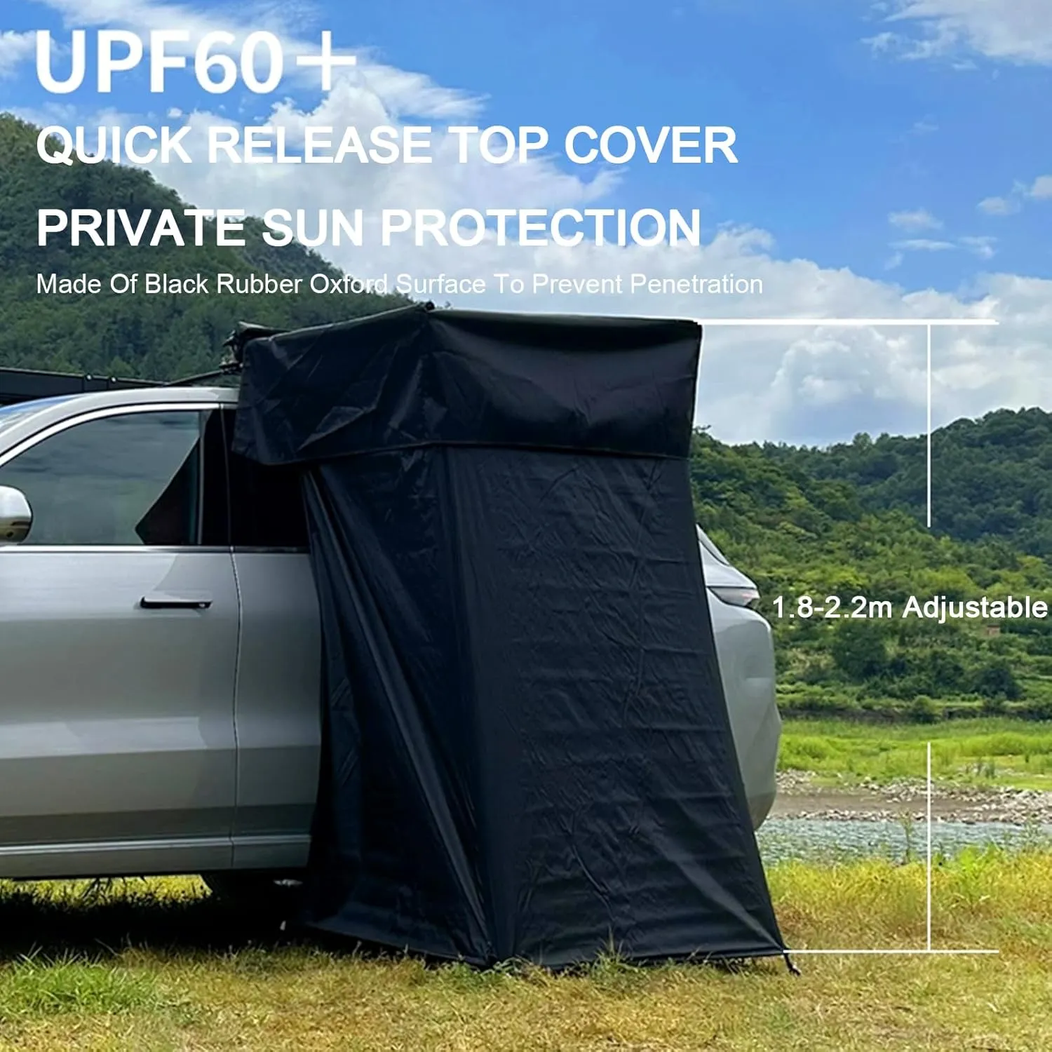 Vehicle Side Shower Room with Roof,Privacy Shelters Toilet Bathroom Outdoor Changing Room,Portable Car Side Shower Tent for Outdoor Camping