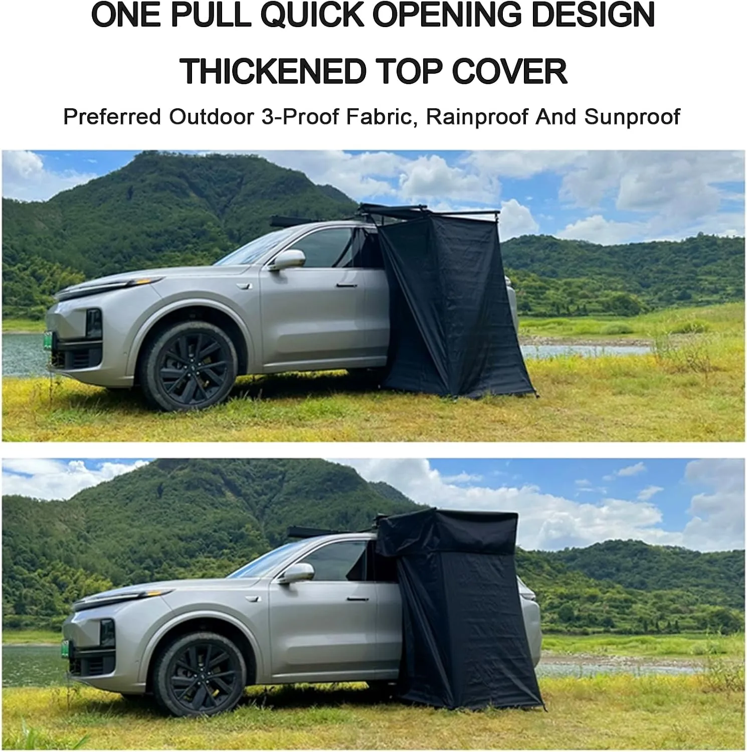 Vehicle Side Shower Room with Roof,Privacy Shelters Toilet Bathroom Outdoor Changing Room,Portable Car Side Shower Tent for Outdoor Camping
