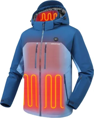 Venustas Heated Jacket for Men, Softshell Electric Heating Utility Coat with 12V Battery, MaxHeat 140°F