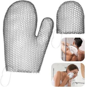 Vesici 2 Pcs Honeycomb Exfoliating Glove Set Exfoliating Bath Mitt Honeycomb Face and Body Scrubber Shower Mitt Sponges for Cleaning Body Shower Face Skin Beauty Spa(Gray)