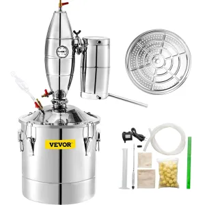 VEVOR Alcohol Still 18.5Gal/70L Alcohol Distiller with Ceramic Balls for Purer Wine Distillery Kit for Alcohol with Brewing Kit for DIY Whisky Wine Brandy