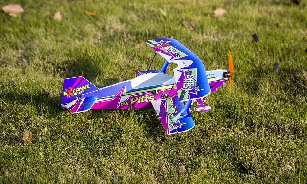 Viloga Mini RC Plane Kit PP Foam Airplane, 450mm Wingspan Pitts 3D Aerobatic Biplane Model Kit to Build for Adults, DIY Sport Airplane for Indoor & Park Flyer (KIT Motor Servo DSM2/X Compatible RX)