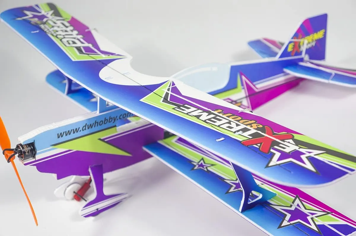 Viloga Mini RC Plane Kit PP Foam Airplane, 450mm Wingspan Pitts 3D Aerobatic Biplane Model Kit to Build for Adults, DIY Sport Airplane for Indoor & Park Flyer (KIT Motor Servo DSM2/X Compatible RX)