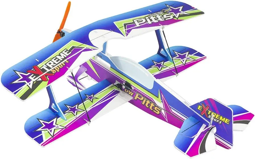 Viloga Mini RC Plane Kit PP Foam Airplane, 450mm Wingspan Pitts 3D Aerobatic Biplane Model Kit to Build for Adults, DIY Sport Airplane for Indoor & Park Flyer (KIT Motor Servo DSM2/X Compatible RX)