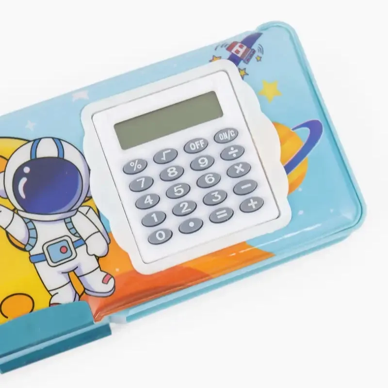 Vivin Astronaut Theme Art Pencil Case With Inbuilt Calculator