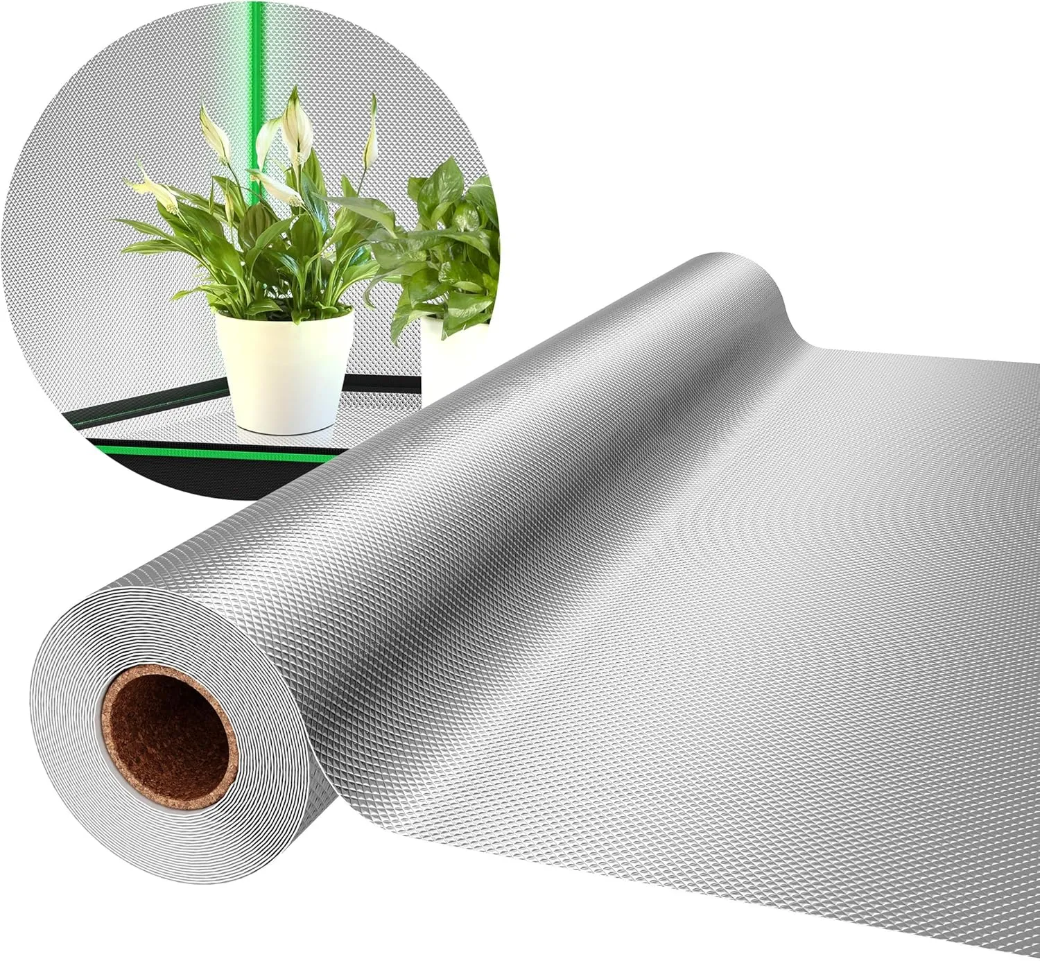 VIVOSUN 6 Mil Mylar Film Roll, 4 ft. x 25 ft. Diamond Film Foil Roll, Heavy-Duty Reflective Film for Grow Tent, Warm House, and Grow Room (25 ft.)