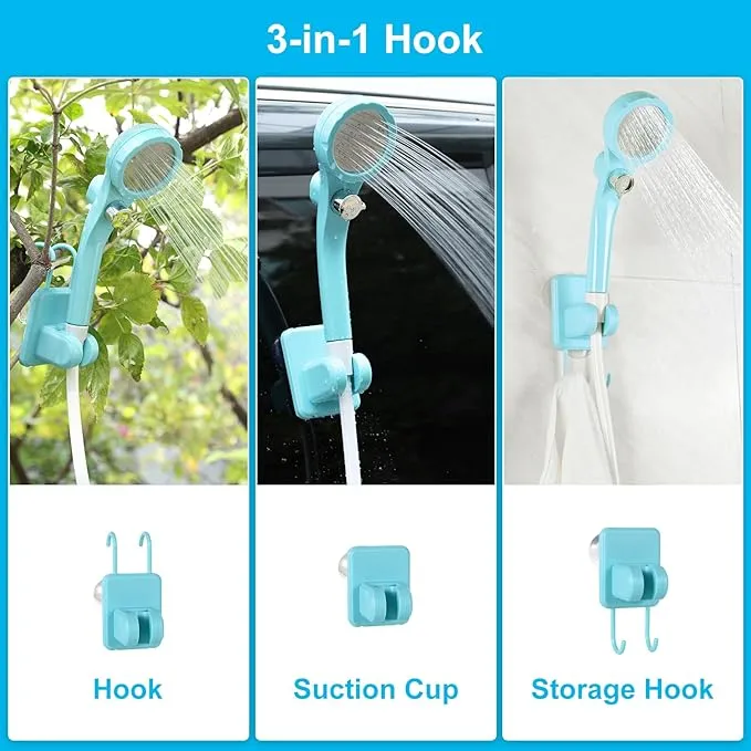 WADEO Portable Shower Camping Shower Outdoor Camp Shower Pump, Electric Rechargeable Portable Camping Shower, Powered by Rechargeable Battery for Camping, Hiking, Traveling