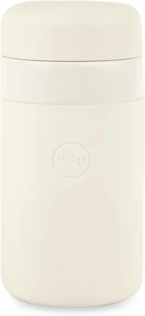W&P Porter Insulated Bottle 12 oz | Clean Taste Ceramic Coating for Water, Coffee, & Tea | Wide Mouth Vacuum Insulated | Dishwasher Safe, Cream