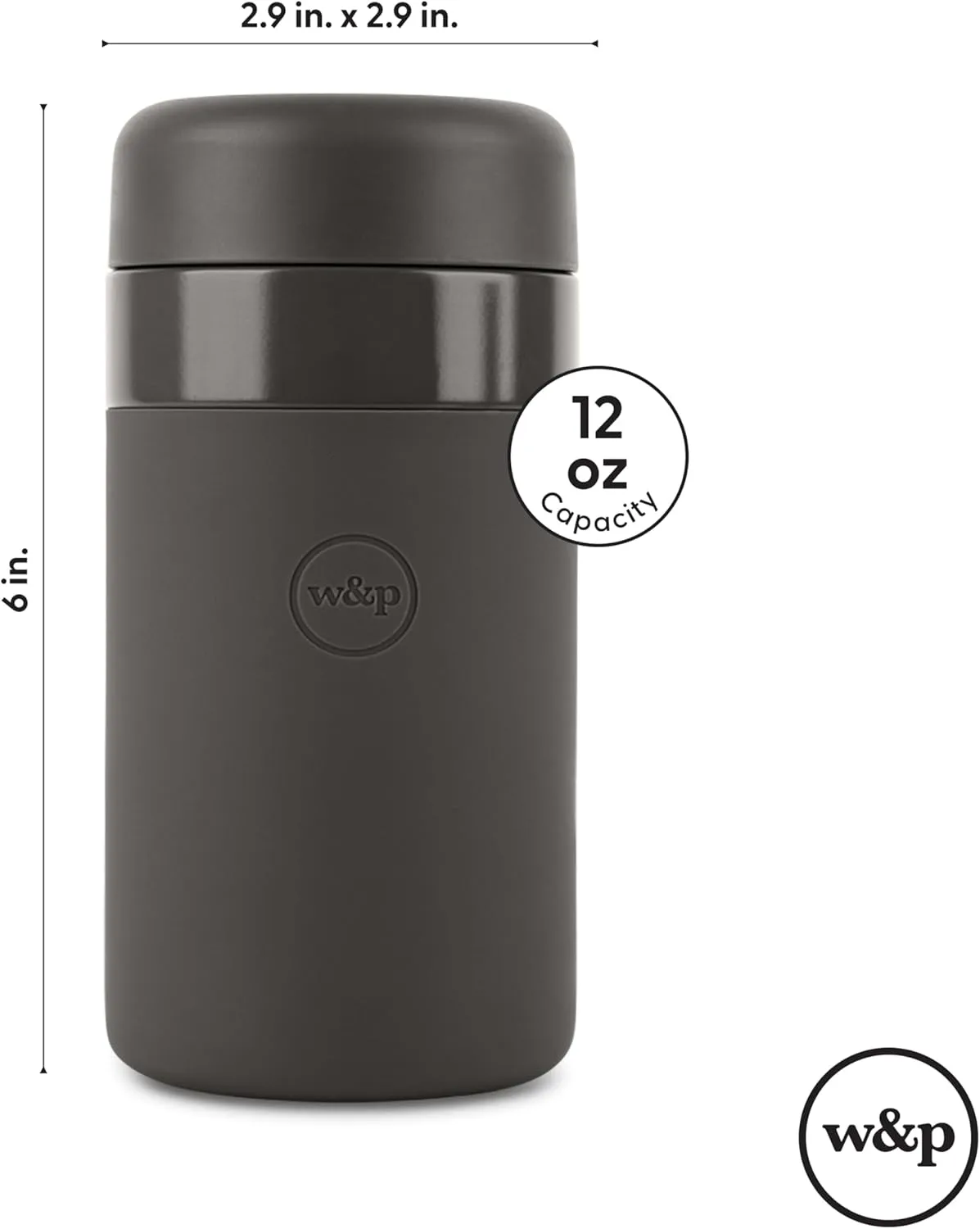 W&P Porter Insulated Bottle 12 oz | Clean Taste Ceramic Coating for Water, Coffee, & Tea | Wide Mouth Vacuum Insulated | Dishwasher Safe, Cream