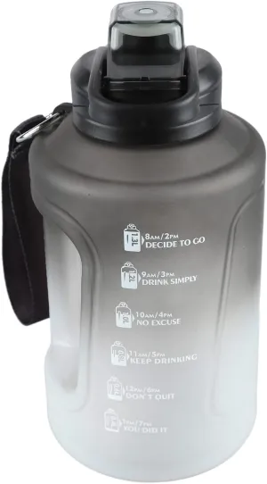 Water Bottle, 1500ml Large Capacity Portable Gradient Gray Water Cup, Drop Proof Sturdy Plastic Sports Bottle with Leak Proof Cover for Family, Gym, Outdoor, Travel