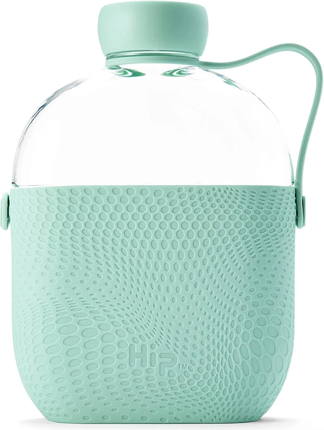 Water Bottle - 650ml / 20oz Capacity - Slim Reusable Bottles with Silicone Grip Sleeve and Carry Loop - Leak Proof Screw-Top Cap - Dishwasher Safe - Mint
