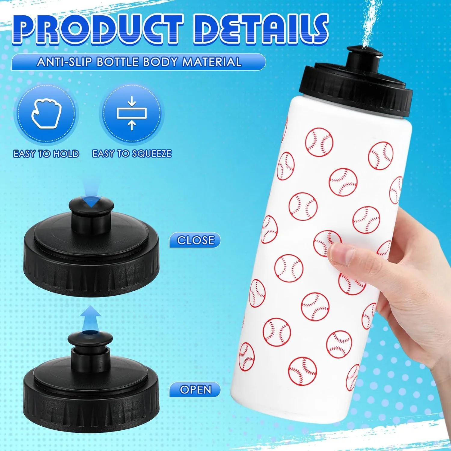 Water Bottle Bulk 20 oz Sports Ball Cup Accessories Reusable Sports Squeeze Water Bottle for Party Favor Players Lovers Team Gifts Gym for Most Bike Cage