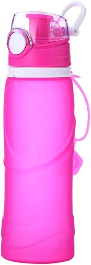 Water Jug Collapsible Water Bottle Silicone Foldable Water Bottles Portable 750 Ml/ 24.8 Oz for Travel Hiking Cycling Sports Camping Sport Bottle (Color : Purple)
