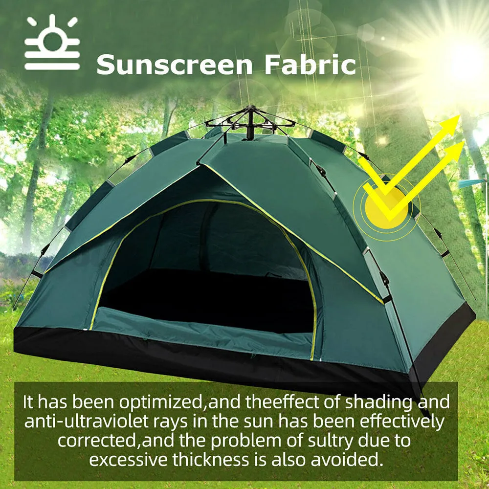 Waterproof Automatic Camping Tent 3-5 Person Come with Moisture Proof Pad(Green)-REMOTE