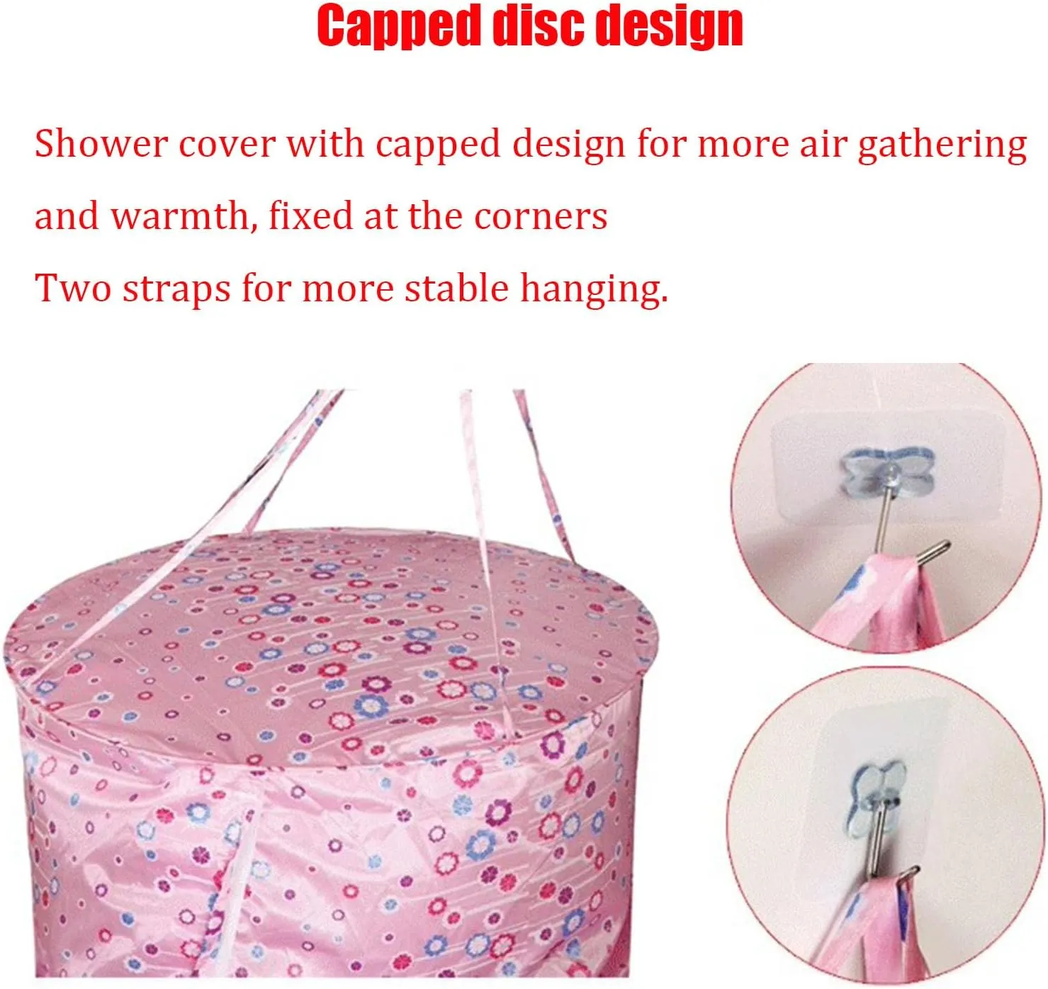 Waterproof Bathroom Shower Curtain Weighted Hem Round Polyester Portable Shower Curtains Hanging Heat Insulation Double Zipper(Size:80x200cm/31.5x78.7in,Color:A)