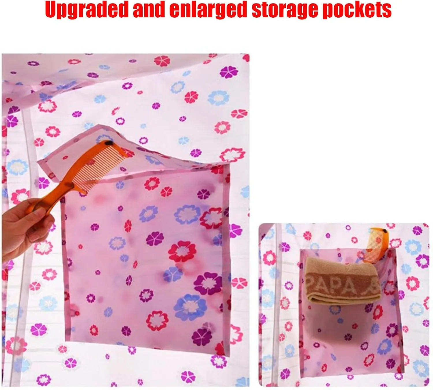 Waterproof Bathroom Shower Curtain Weighted Hem Round Polyester Portable Shower Curtains Hanging Heat Insulation Double Zipper(Size:80x200cm/31.5x78.7in,Color:A)