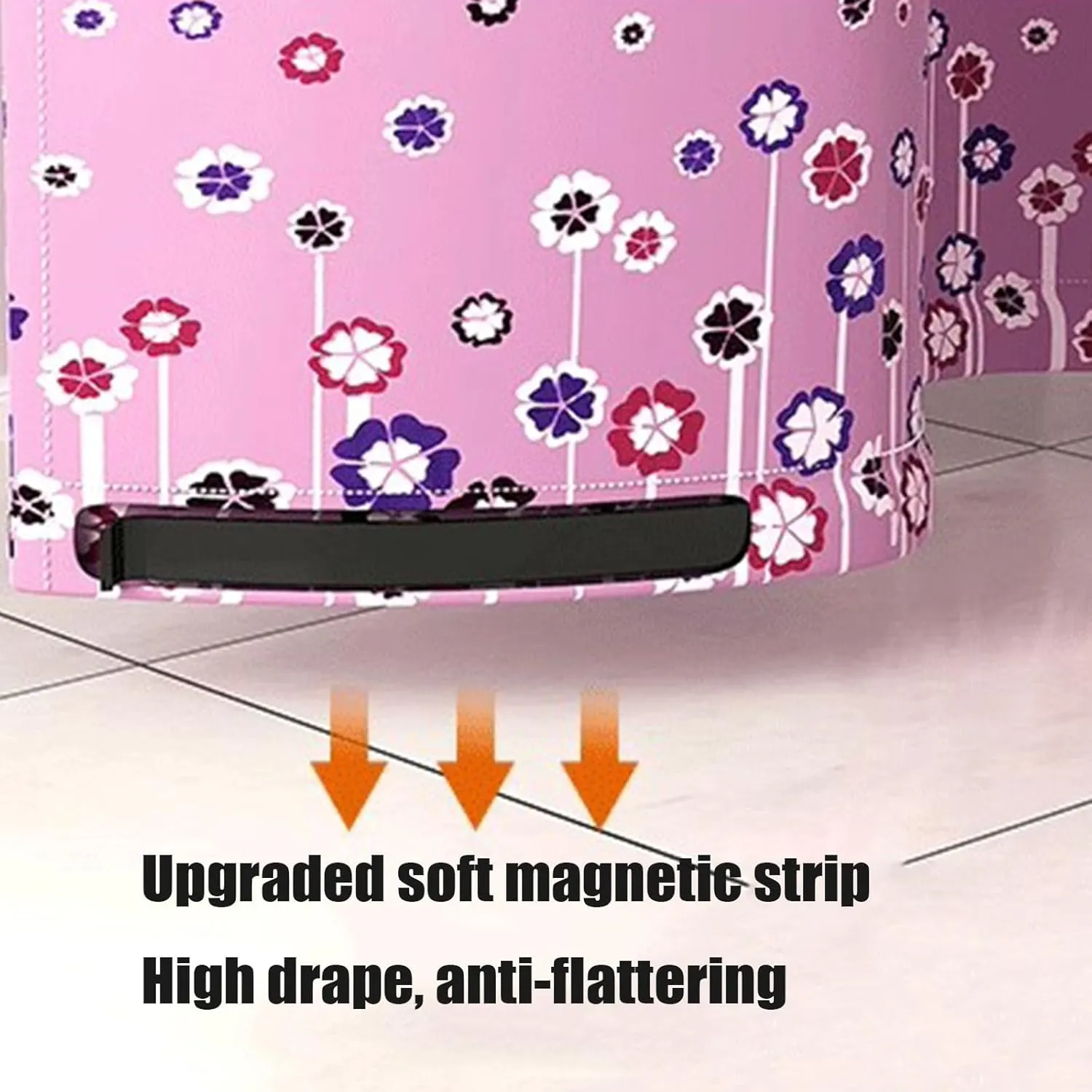 Waterproof Bathroom Shower Curtain Weighted Hem Round Polyester Portable Shower Curtains Hanging Heat Insulation Double Zipper(Size:80x200cm/31.5x78.7in,Color:A)