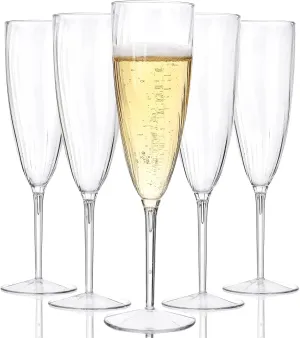 WDF 36PCS Clear Champagne Flutes Plastic - 6 OZ Clear Disposable Champagne Flutes Party Supplies for Wedding/Birthday/Parties