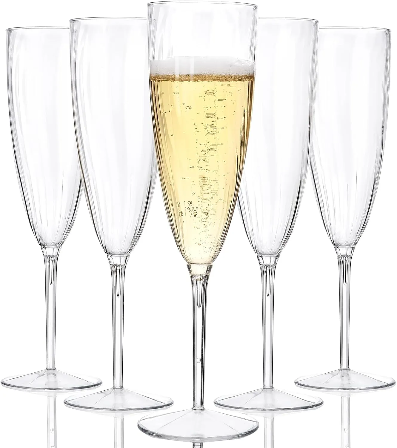 WDF 36PCS Clear Champagne Flutes Plastic - 6 OZ Clear Disposable Champagne Flutes Party Supplies for Wedding/Birthday/Parties